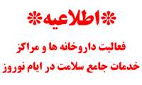 داروخانه ها و مراکز خدمات جامع سلامت فعال شهرستان فومن در تعطیلات نوروزی